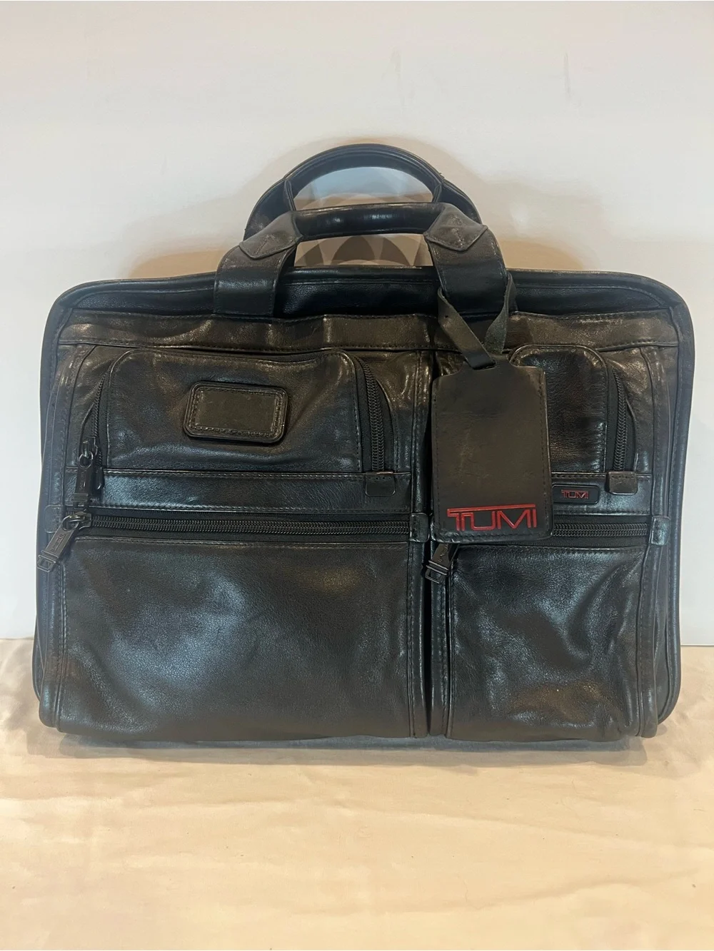 Tumi Alpha T-Pass Leather Laptop Briefcase (# 96516DH)